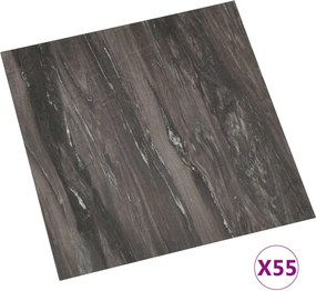 vidaXL Πλάκες Δαπέδου Σκούρο Γκρι 5,11 τ.μ. 55 τμχ. PVC