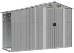 vidaXL Αποθήκη Κήπου Γκρι 277x93x179 εκ. από Γαλβανισμένο Ατσάλι