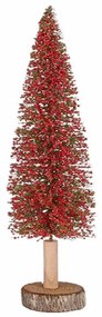 Χριστουγεννιάτικο Δέντρο Σε Ξύλινη Βάση 02.1113562 12x50cm Red-Natural