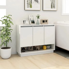 vidaXL Μπουφές Γυαλιστερός Λευκός 97 x 31 x 75 εκ. από Μοριοσανίδα