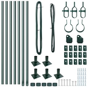 vidaXL Πό posts φράχτη 7 pcs Πράσινο Ø32mm 50 εκ.