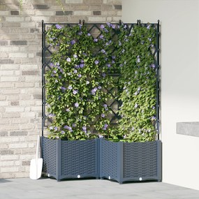 vidaXL Γλάστρα Κήπου με Πέργκολα 3 τεμ Γκρι 80x80x143 εκ