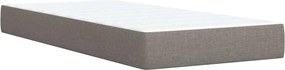 vidaXL Κρεβάτι Boxspring με Στρώμα Taupe 100 x 200 εκ. Υφασμάτινο