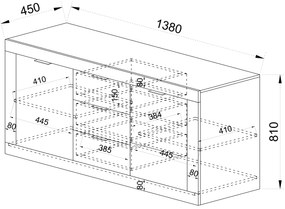 Συρταριέρα 1213075 Σόνομα, 138/45/81 εκ., Genomax