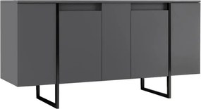 Μπουφές Luxe Megapap χρώμα ανθρακί 160x35x80εκ.