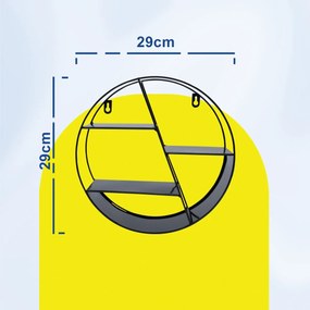 Μεταλλικό Ράφι Τοίχου 3 Επιπέδων Δ29cm Βάθος 10cm