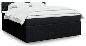 vidaXL Κρεβάτι Boxspring με Στρώμα Μαύρο 180x200 εκ. Υφασμάτινο