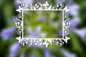 Σετ των 2 Intra απο ξύλο plywood 3mm-4mm πάχος – Paper Cut Spring Κορνίζα φωτογραφιών Δίασταση  20x20 cm INTRAFABR-114737260