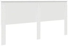 vidaXL Κεφαλάρι με κεφαλάρι Λαμπερό Λευκό 200 cm Επεξεργασμένο ξύλο