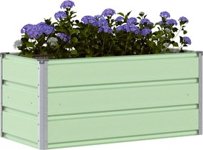 VidaXL Γλάστρα Παστέλ Πράσινο 100 x 50 x 45 cm Επικαλυμμένος Χάλυβας