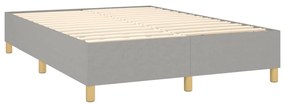 vidaXL Κρεβάτι Boxspring με Στρώμα &amp; LED Αν.Γκρι 140x190εκ. Υφασμάτινο