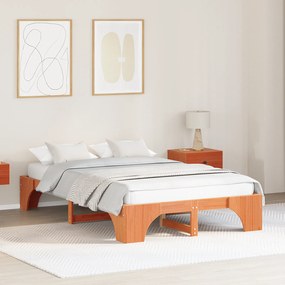 vidaXL Καφέ Κρεβάτι 120x200 cm από Μασίφ Ξύλο Πεύκου