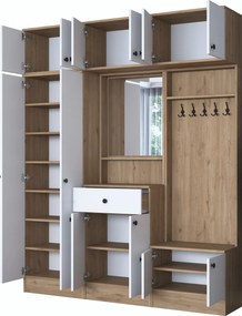 Έπιπλο Εισόδου Καρυδιά / Λευκό EA104 179,6x37,5x226,4