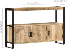 vidaXL Βοηθητικό Ντουλάπι 120 x 30 x 75 εκ. από Μασίφ Ξύλο Μάνγκο