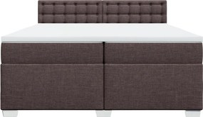 vidaXL Κρεβάτι Boxspring με Στρώμα Σκούρο Καφέ 200x200 εκ. Υφασμάτινο