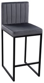 ΣΚΑΜΠΟ ΜΕΣΑΙΟΥ ΥΨΟΥΣ PIPER ΒΕΛΟΥΔΟ ΓΚΡΙ & ΜΑΥΡΟ ΜΕΤΑΛΛΙΚΟ ΣΚΕΛΕΤΟ HM8525.01 40x49x96Υ εκ.