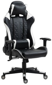 Καρέκλα Γραφείου ArteLibre Gaming ENNIS Μαύρο/Λευκό PVC 70x55x122-131cm