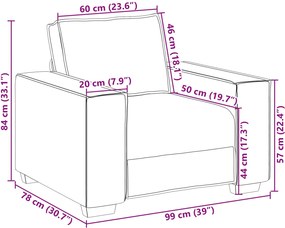 vidaXL Καθίσμα Σαλονιού Κόκκινο 100 cm Τεχνητό Δέρμα