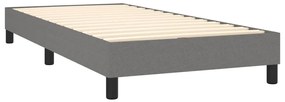 vidaXL Κρεβάτι Boxspring με Στρώμα Σκούρο Γκρι 90x190 εκ. Υφασμάτινο