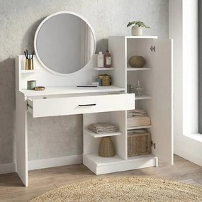 Τουαλέτα με καθρέπτη Andera Megapap χρώμα λευκό 123,9x35x144,4εκ.