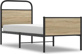 vidaXL Πλαίσιο Κρεβατιού Χωρ. Στρώμα Sonoma Δρυς 90x190 εκ Επεξ. Ξύλο