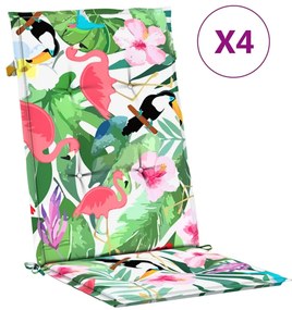 vidaXL Μαξιλάρια Καρέκλας με Ψηλή Πλάτη 4 τεμ. Πολύχρωμα Υφασμάτινα