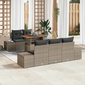 vidaXL Σετ Καναπέ Κήπου με αποθήκευση 6 pcs Γκρι Πολυ ράταν
