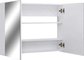 vidaXL Καθρέφτης Μπάνιου με Ντουλάπι Λευκό 80 x 15 x 60 εκ. από MDF