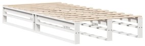 vidaXL Κρεβάτι Βιβλιοθήκη Χωρίς Στρώμα Λευκό 90x190 εκ Μασίφ Πεύκο