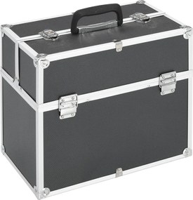 vidaXL Βαλίτσα Μακιγιάζ Μαύρη 38x23x34 εκ. Αλουμινίου