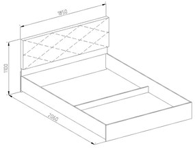 SERENA Κρεβάτι Υπέρδιπλο Ξύλινο Light Artwood/White με Ορθοπεδικό Τελάρο για Στρώμα 180x200cm