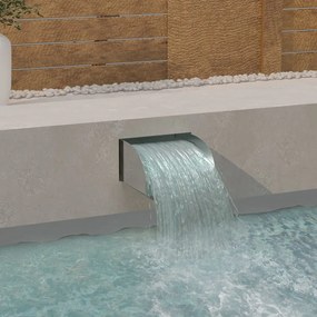 vidaXL Καταρράκτης 30 x 34 x 14 εκ. από Ανοξείδωτο Ατσάλι 304 με LED