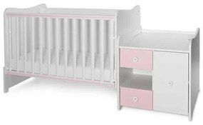 Πολυμορφικό βρεφικό κρεβάτι Mini Max  White + Pink 10150500038A Lorelli