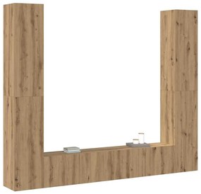 vidaXL Ντουλάπι TV 6 pcs Καφέ 221 x 30 x 180 εκ. Επεξεργασμένο ξύλο