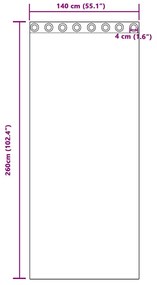 vidaXL Κουρτίνα με κουρτίνες 2 pcs Μπρονζέ 260 x 140 εκ. Βελούδο