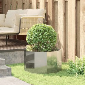 vidaXL Γλάστρα Ασημί 60 x 60 x 35 cm Επικαλυμμένος Χάλυβας