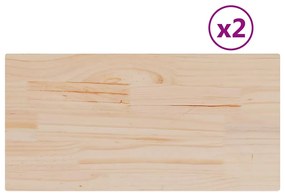 vidaXL Επιφάνειες Τραπεζιού Ορθογώνιες 2 τεμ. 60x30x1,7 εκ Μασίφ Πεύκο