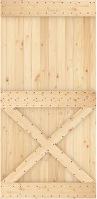 vidaXL Συρόμενη Πόρτα Φυσικό και Λευκό 100 x 210 cm
