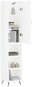 vidaXL Ντουλάπι Γυαλ. Λευκό 34,5 x 34 x 180 εκ. από Επεξεργασμένο Ξύλο