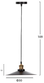 ΦΩΤΙΣΤΙΚΟ ΟΡΟΦΗΣ ΚΡΕΜΑΣΤΟ HM4162 ΜΑΥΡΟ ΜΕΤΑΛΛΟ-ΧΡΥΣΗ ΛΕΠΤΟΜΕΡΕΙΑ Φ30x109Υεκ