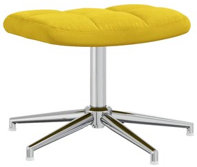 vidaXL Πολυθρόνα Relax Κίτρινη Μουσταρδί Βελούδινη με Σκαμπό