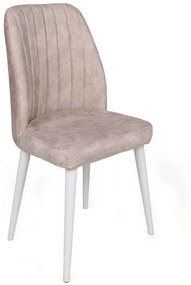 Καρέκλα Alfa (Σετ 2Τμχ) 974NMB1647 50x49x90cm Cream-White Βελούδο, Μέταλλο