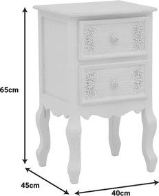 Συρταριέρα Pazlen Inart mdf σε λευκή αντικέ απόχρωση 40x45x65εκ