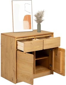 vidaXL Ντουλάπι SAUDA Δρυς 80x43x75,5 εκ. από Μασίφ Ξύλο Πεύκου