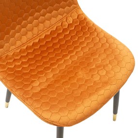 Καρέκλα Sila pakoworld βελούδο κεραμιδί-μαύρο χρυσό πόδι