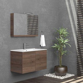 Βάση Νιπτήρα Bitola NBITB908702 Με 2 Πόρτες 90 89x45x55cm Brown 8702 Karag Μελαμίνη