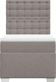 vidaXL Κρεβάτι Boxspring με Στρώμα Taupe 80x200 εκ. Υφασμάτινο