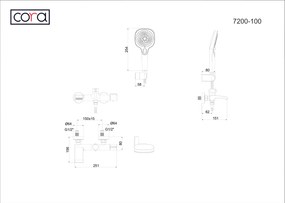Cora Occo Chrome 7200 - Μπαταρία λουτρου