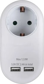 Ανταπτόρας SONORA PAW100-2USB24 3680W με pass-through και 2 θύρες φόρτισης USB (2.4Α)