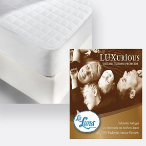 Επίστρωμα Καπιτονέ Με Φάσα Luxurious White La Luna Υπέρδιπλo 160x200cm 100% Βαμβάκι